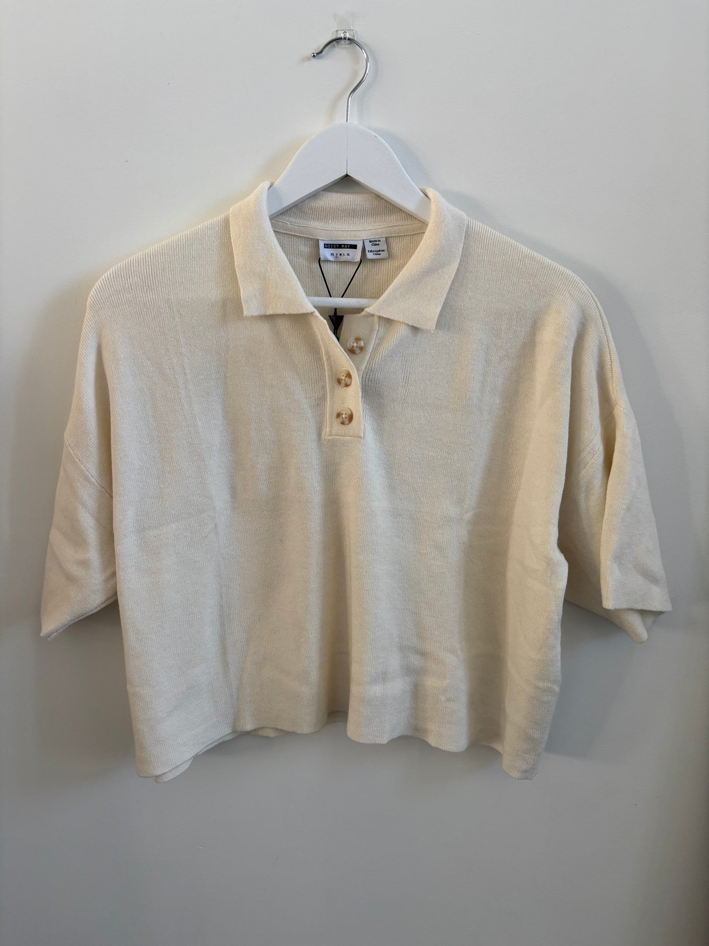 NWT Noisy May Soft Polo Shirt | Small (oversized M or L fit)(O108C1)