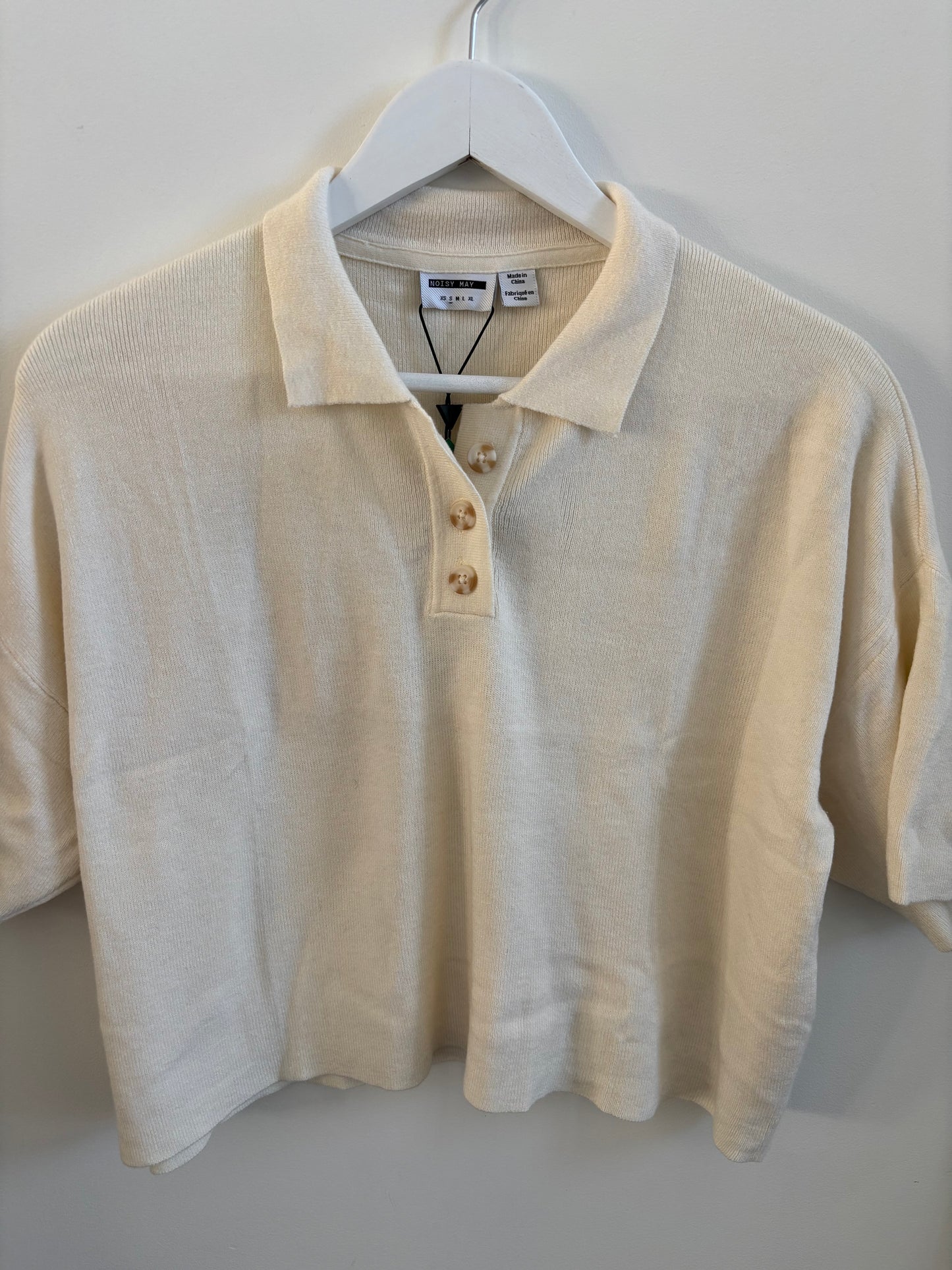 NWT Noisy May Soft Polo Shirt | Small (oversized M or L fit)(O108C1)