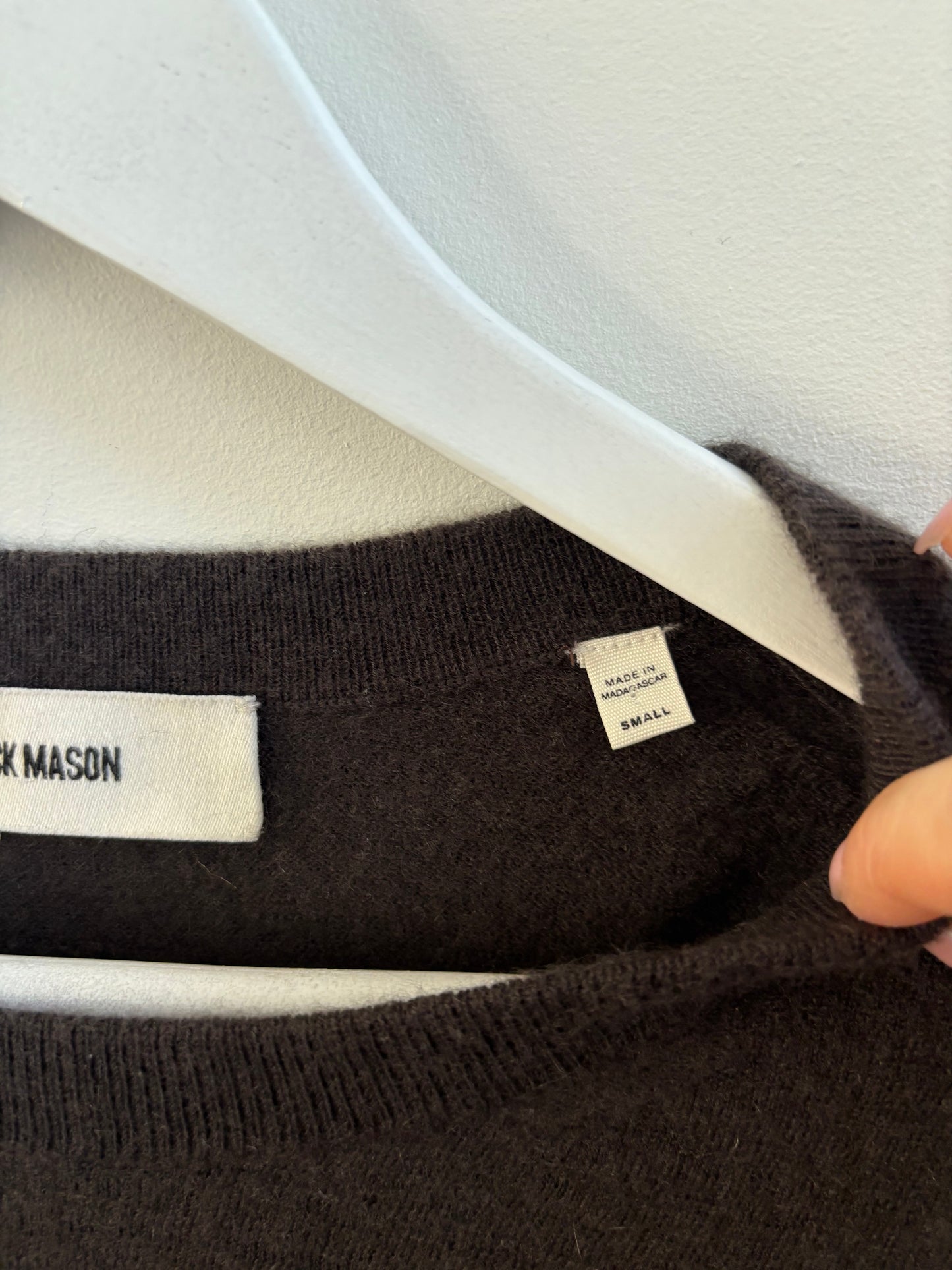 Buck Mason Brown/Black Cashmere Crewneck | Small (O107C1)