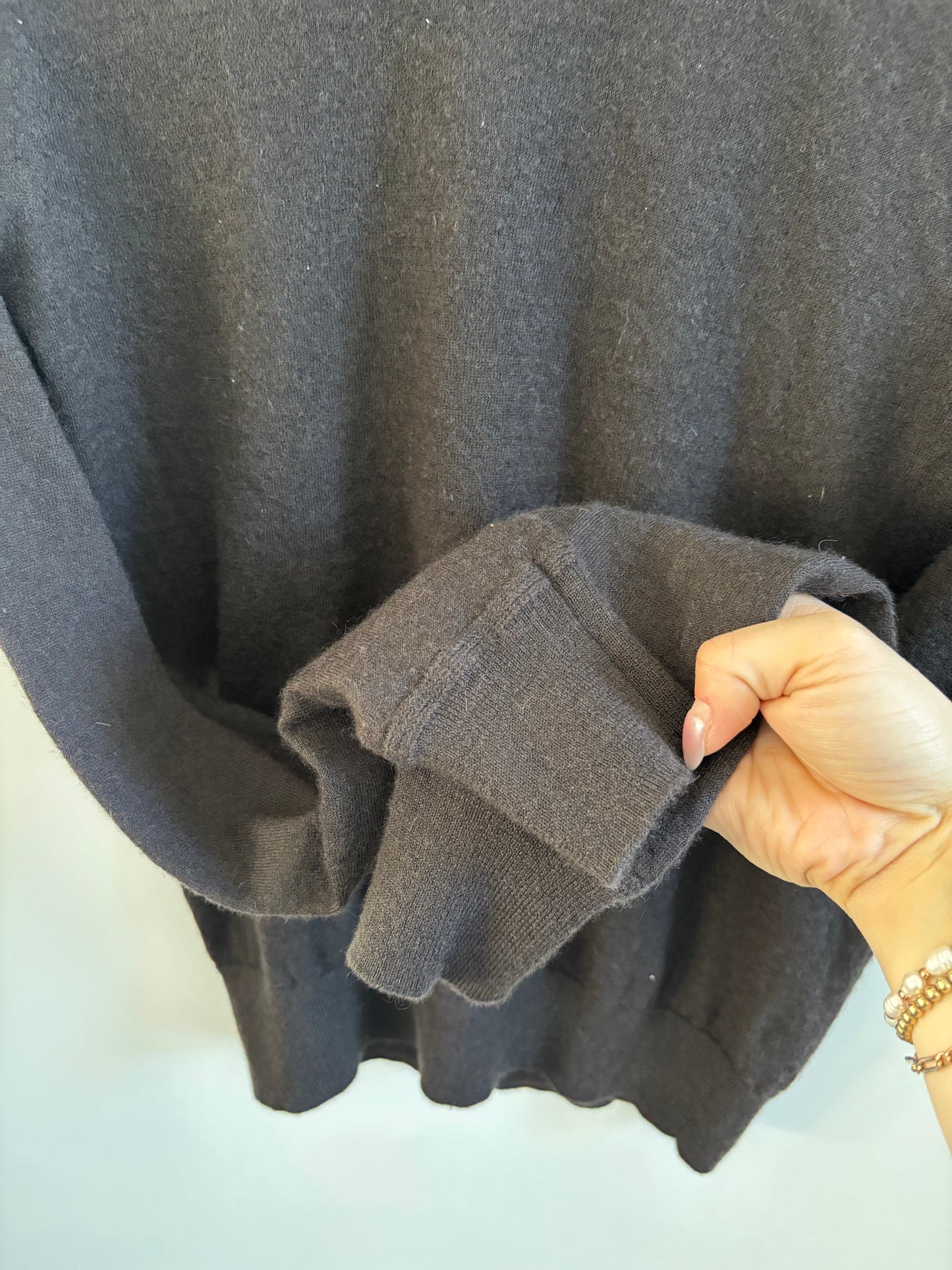 Buck Mason Brown/Black Cashmere Crewneck | Small (O107C1)
