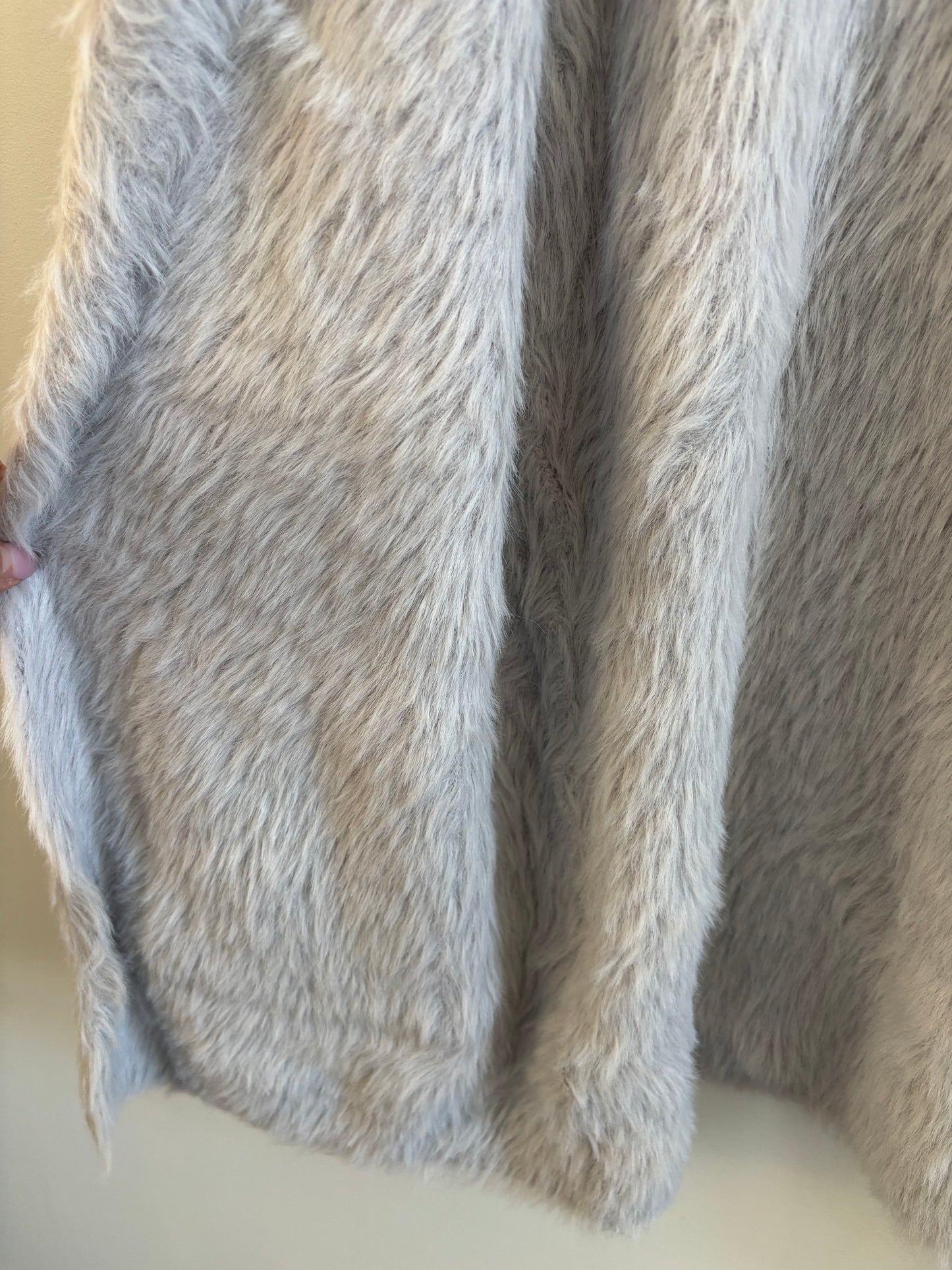 Free People Faux Fur Grey Cardigan | XS