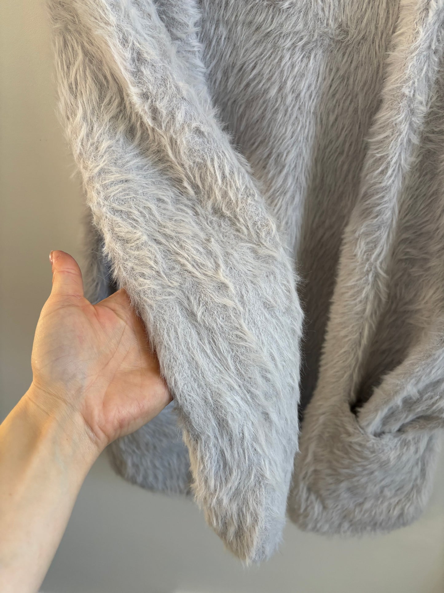 Free People Faux Fur Grey Cardigan | XS