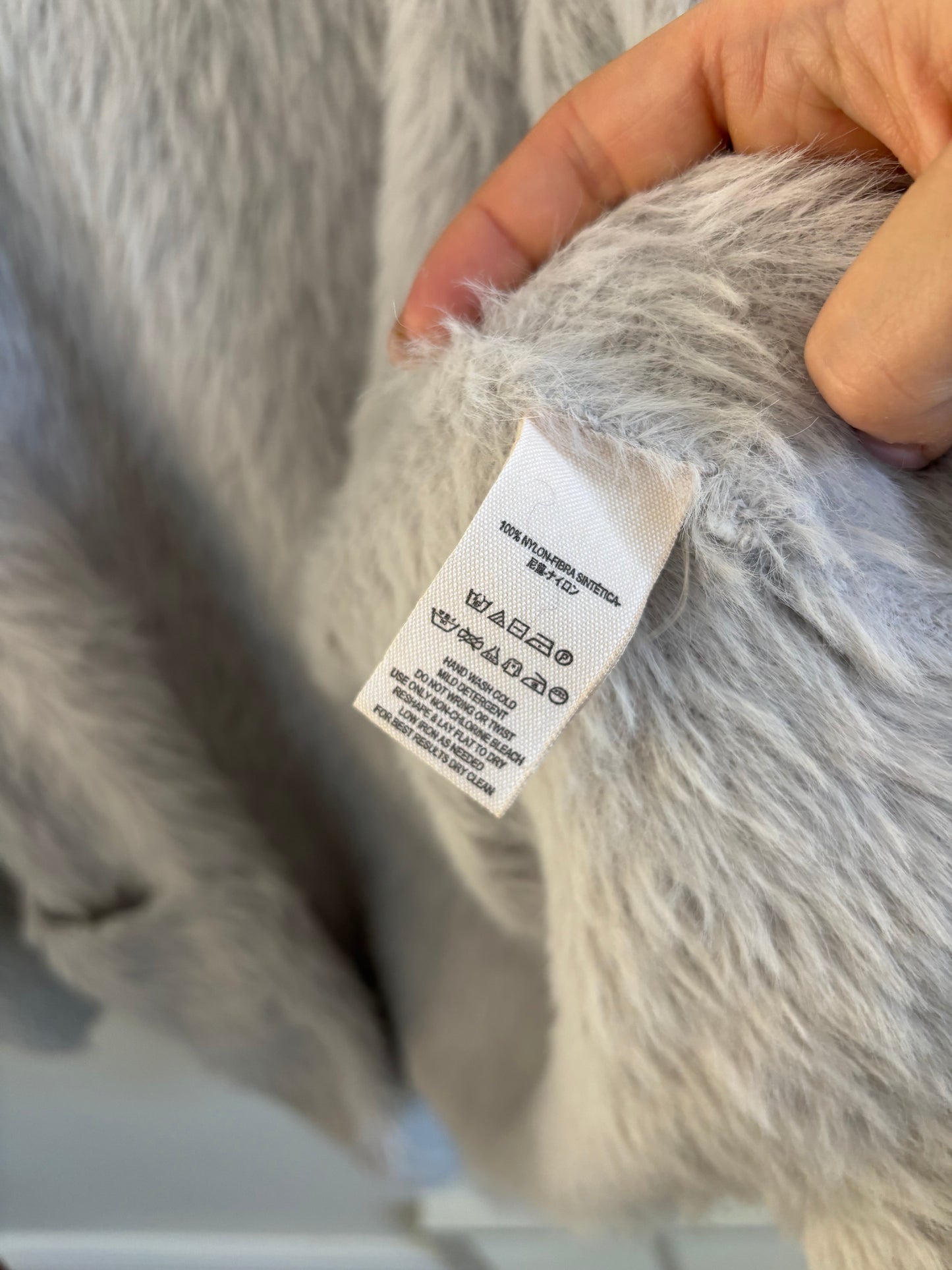 Free People Faux Fur Grey Cardigan | XS