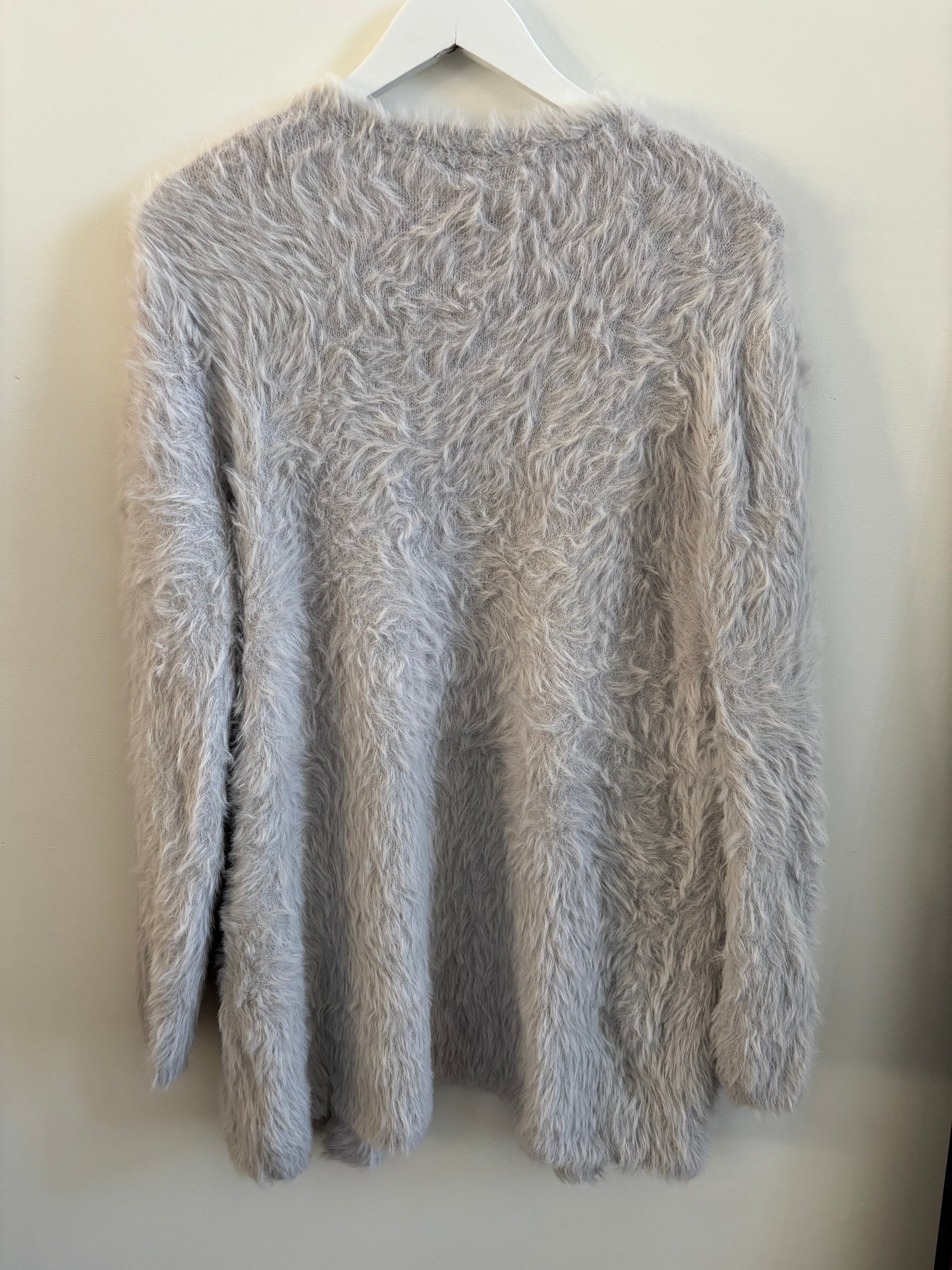 Free People Faux Fur Grey Cardigan | XS