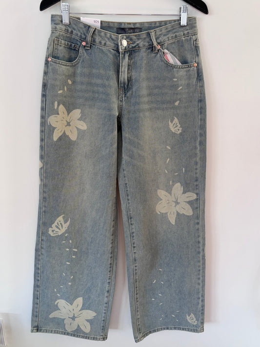 Cali 1850 Floral Printed Baggy NWT Denim | Sz 29