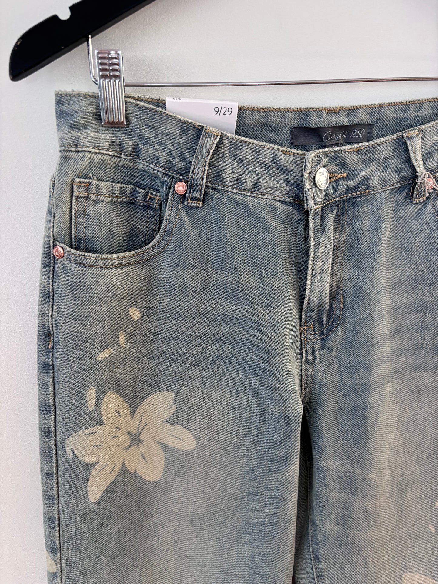 Cali 1850 Floral Printed Baggy NWT Denim | Sz 29