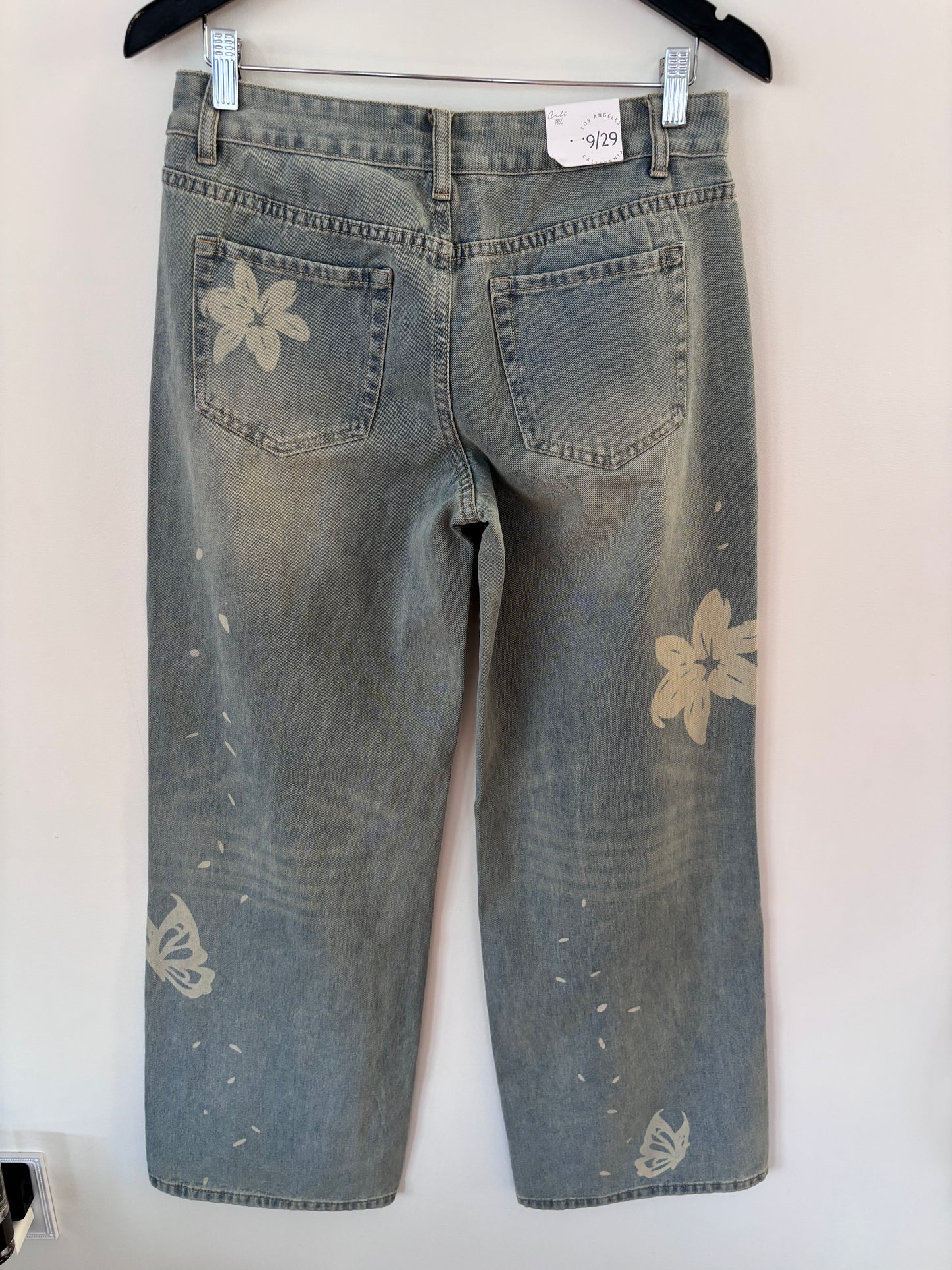 Cali 1850 Floral Printed Baggy NWT Denim | Sz 29