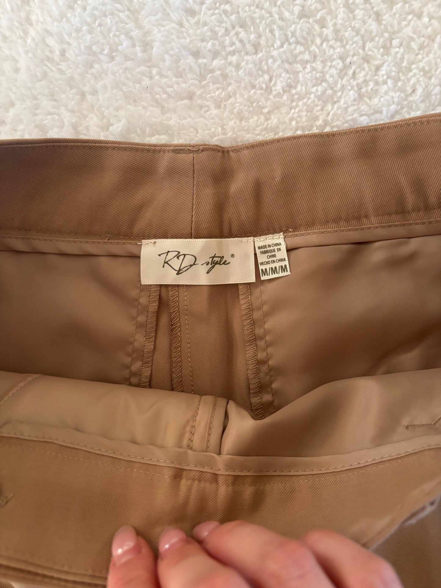 NWT RD Style Camel Wide Leg Trousers | Medium (O169C1)