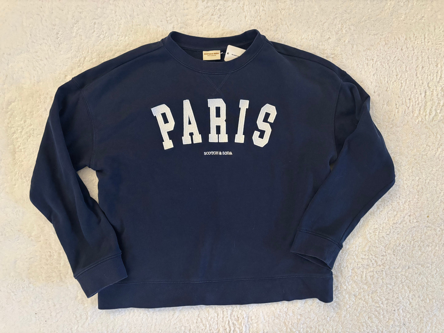 Scotch & Soda Navy Paris Cotton Crewneck  | Medium (O97P3)