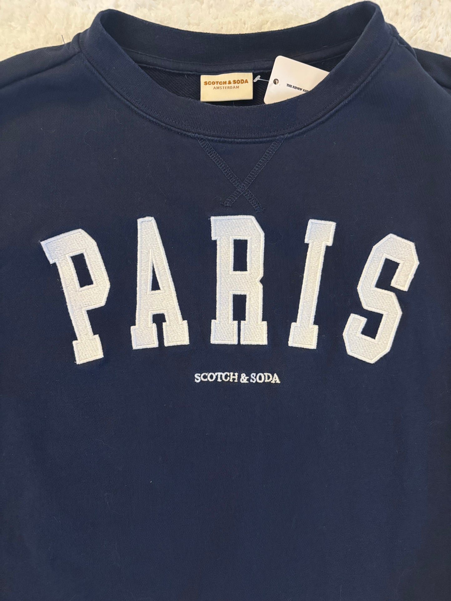 Scotch & Soda Navy Paris Cotton Crewneck  | Medium (O97P3)