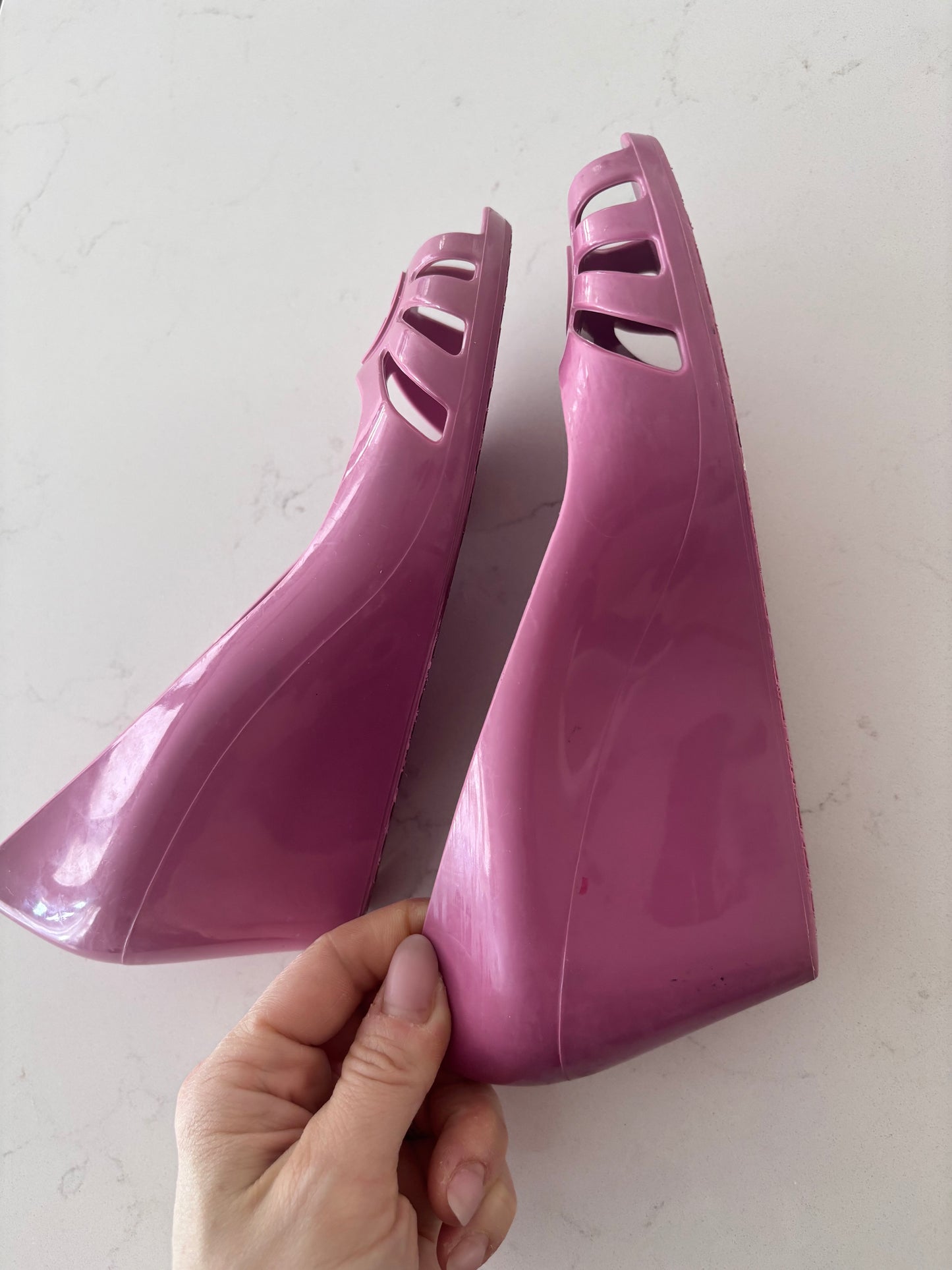 Gucci Pink/Purple Jelly Marola Peep Toe Wedge Pumps | Sz 6