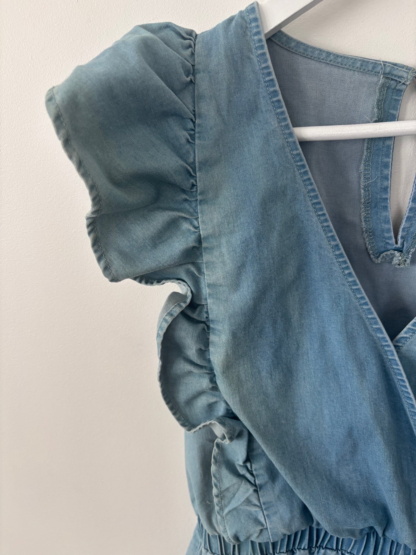 Sadie & Sage Denim Ruffle Playsuit | Sz Small