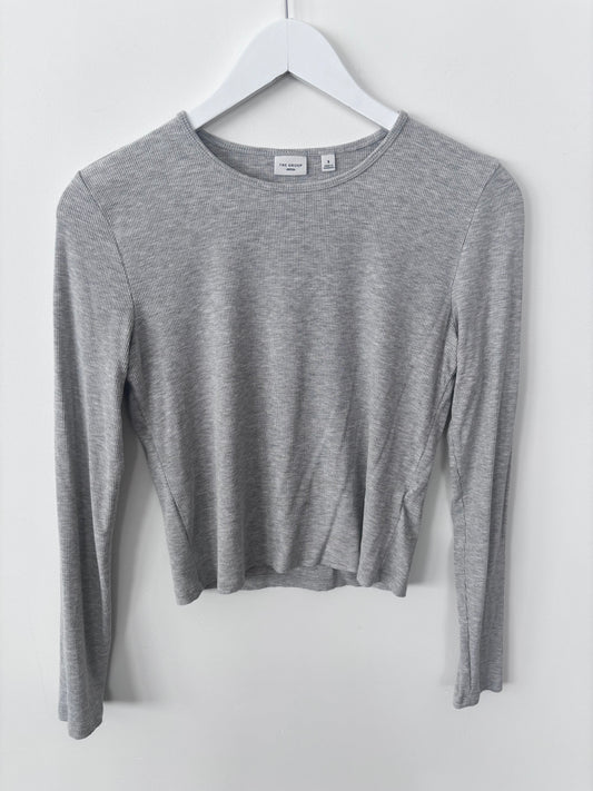 Aritzia The Group Ribbed Grey LS | Small