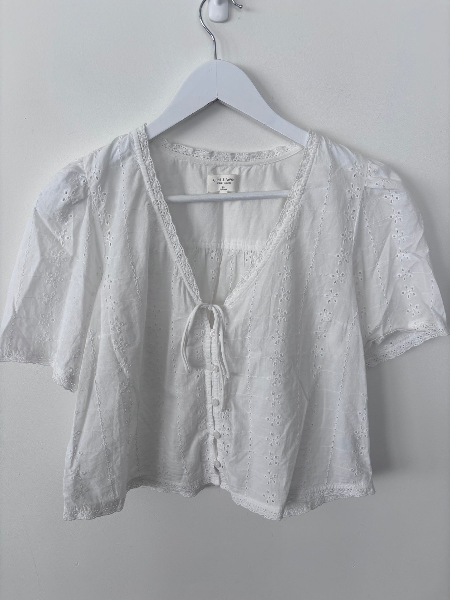 Gentle Fawn Jessa Eyelet Top White | Sz XS (fits big)