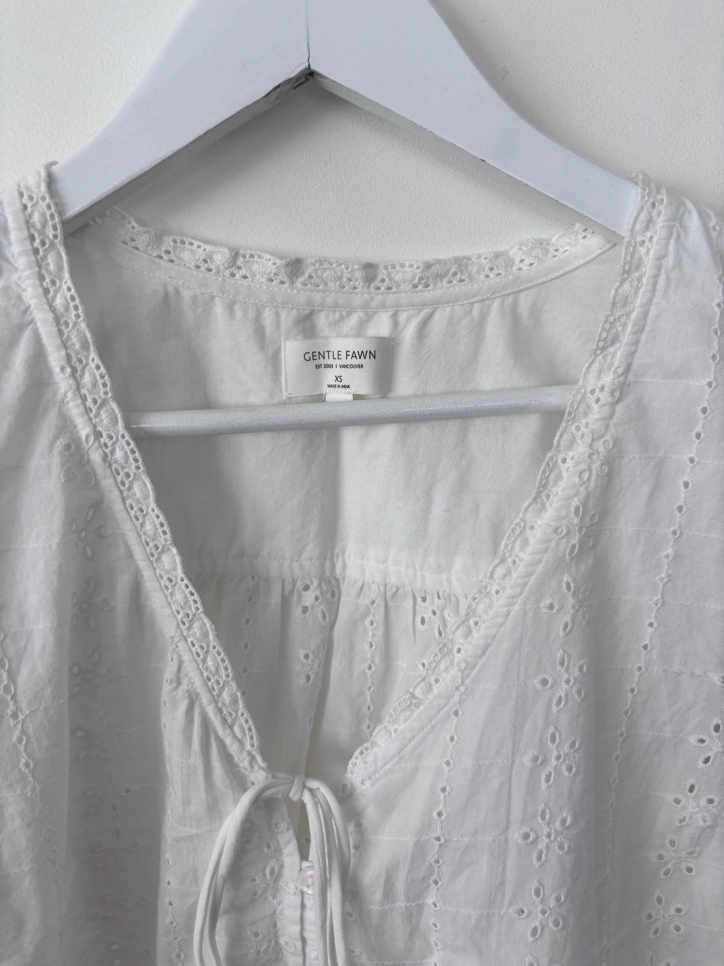 Gentle Fawn Jessa Eyelet Top White | Sz XS (fits big)