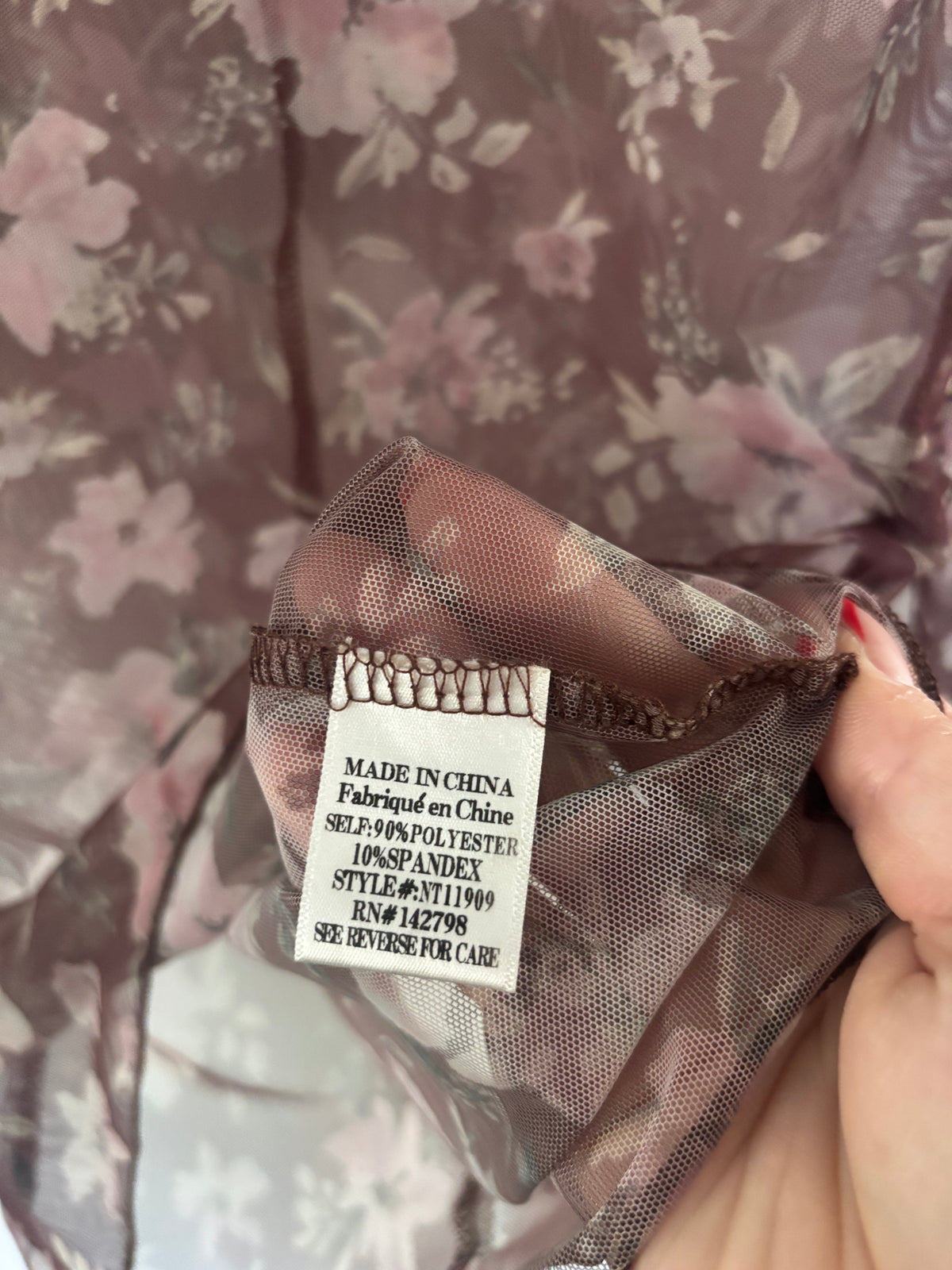 New Look Sheer Floral Layering Shirt | Sz Small