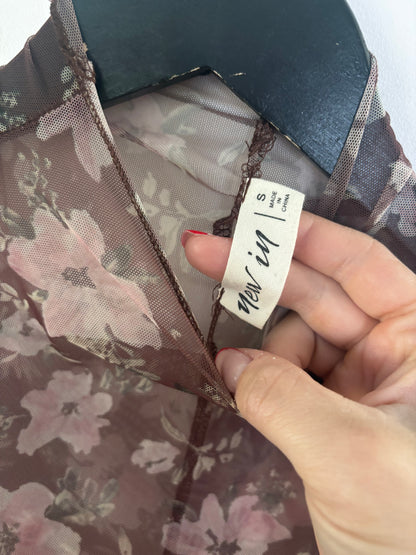 New Look Sheer Floral Layering Shirt | Sz Small