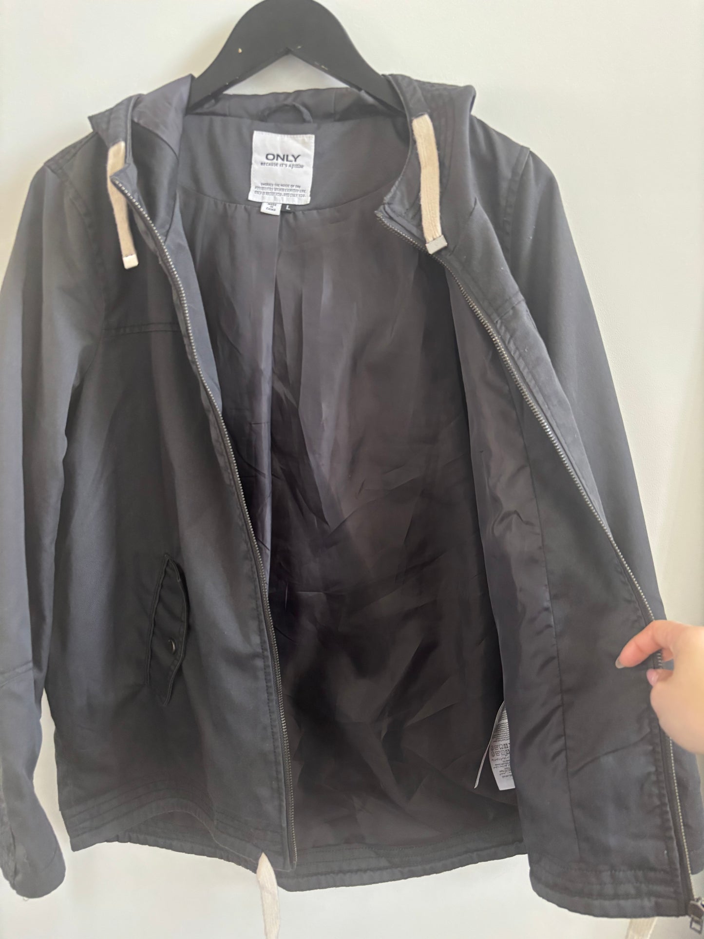 ONLY Grey Hooded Light Jacket | Large (O152C16)