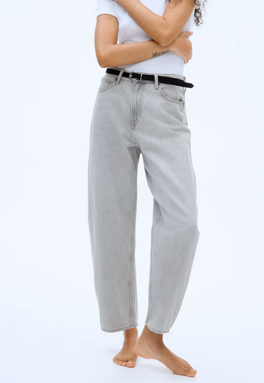 *H&M Greywash Barrel Jeans | size 4 (loose)