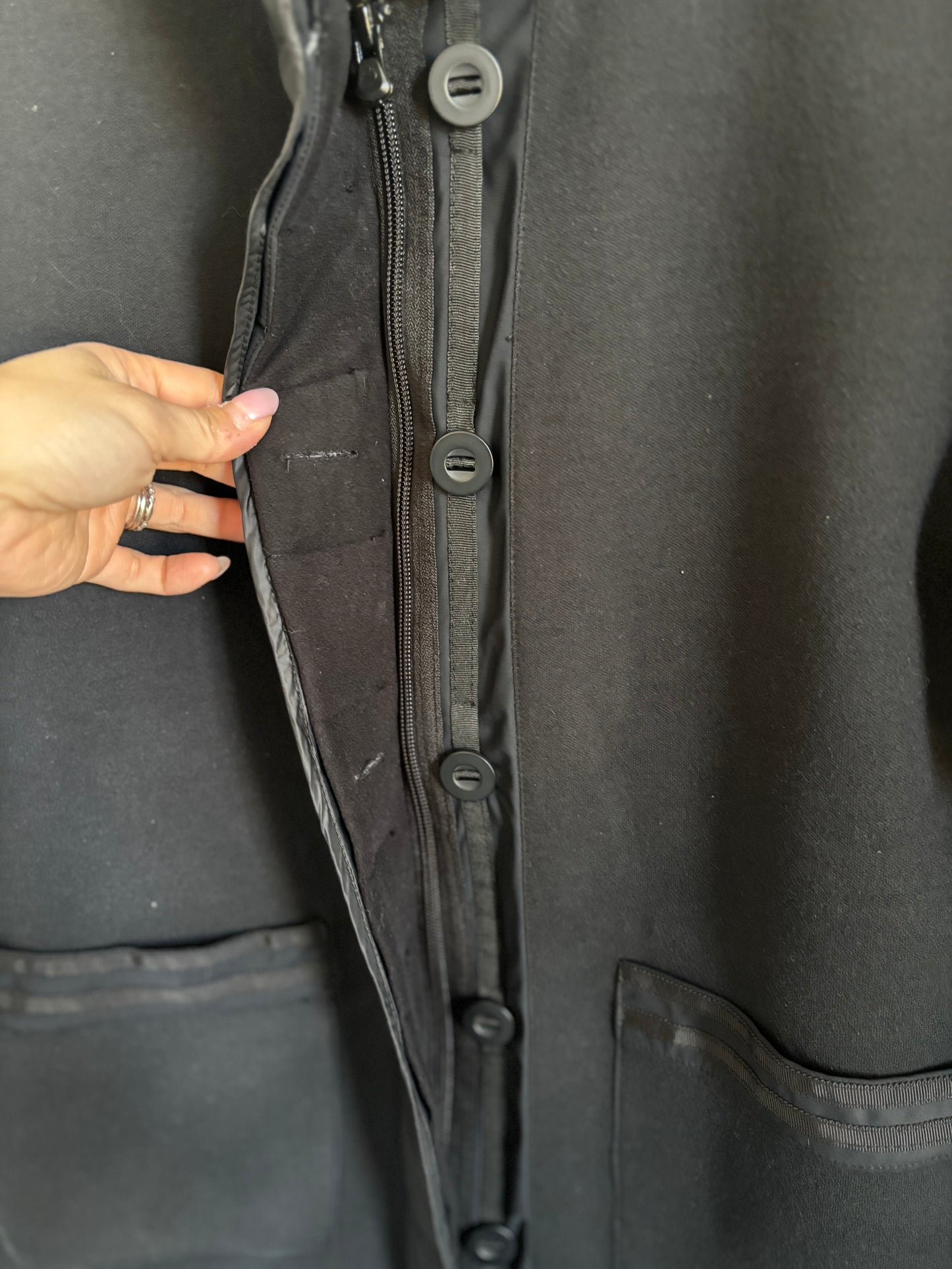 MPG Black Mixed Media High Collar Jacket | Medium (O148C16)