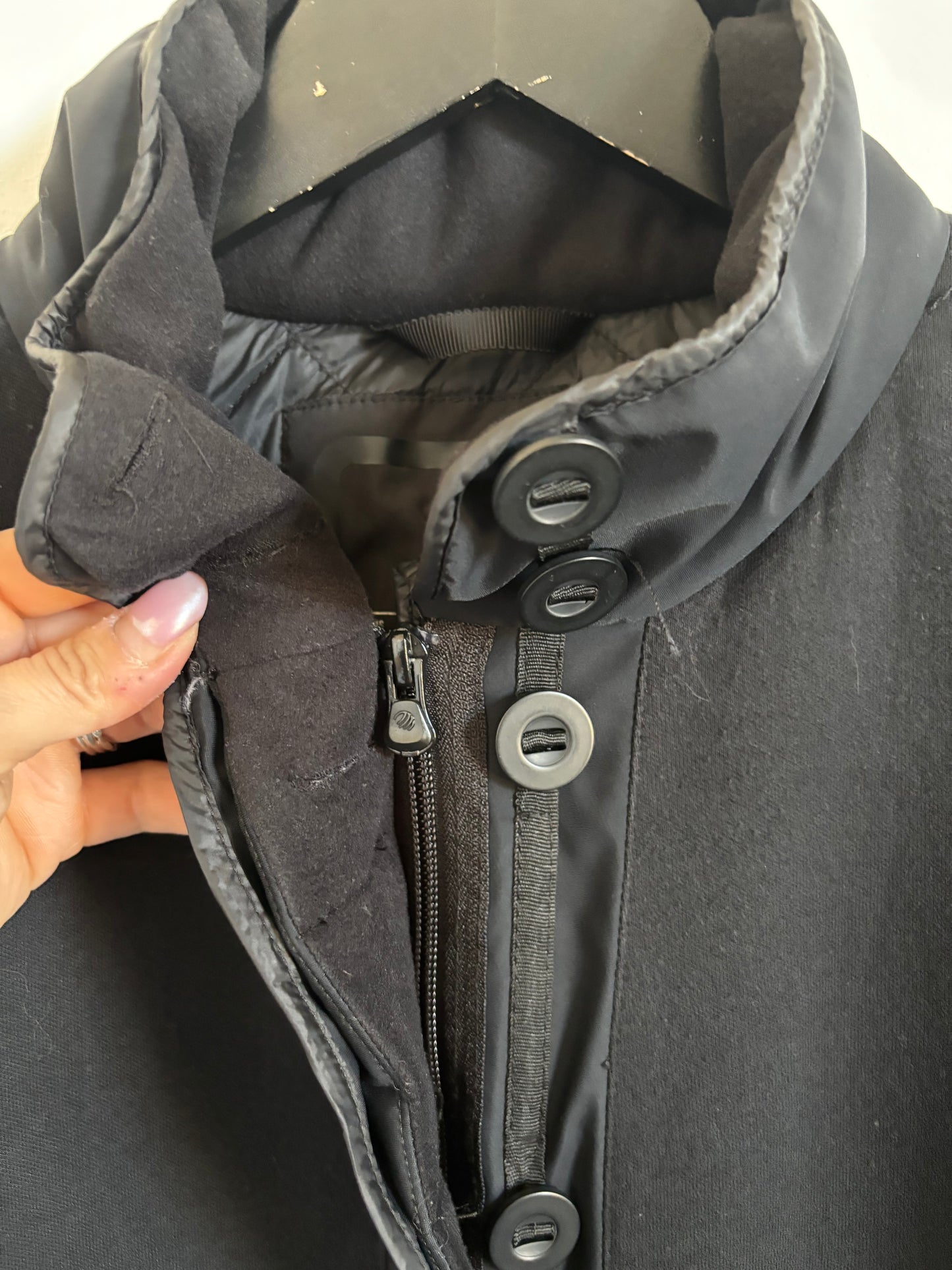 MPG Black Mixed Media High Collar Jacket | Medium (O148C16)