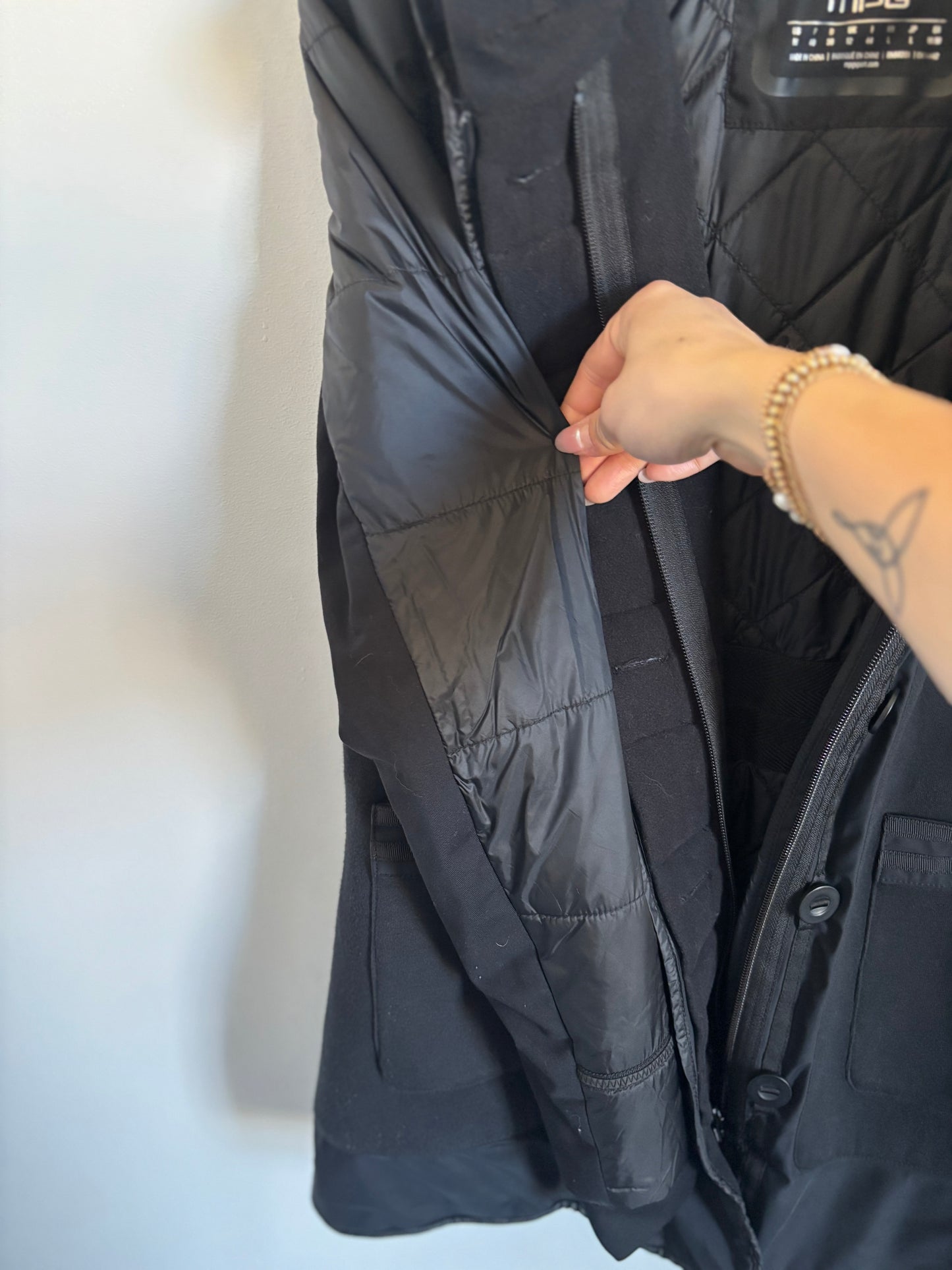 MPG Black Mixed Media High Collar Jacket | Medium (O148C16)