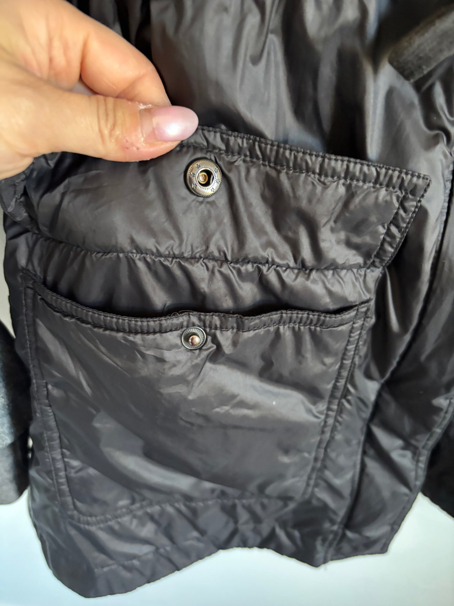 MPG Black Mixed Puffer Jacket | Large (O141C16)