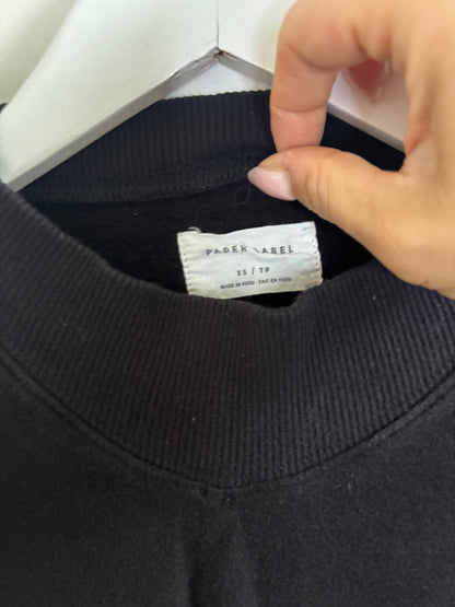 Paper Label Boyfriend Fit Black Sweatshirt | Sz XS (fits a Small)
