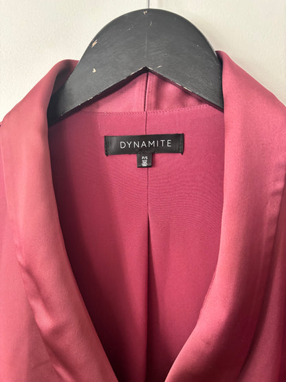 Dynamite Tassia Satin Collared Wrap Mini Dress | Sz 2