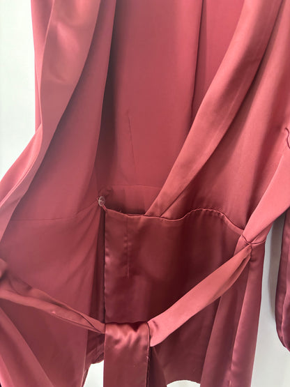 Dynamite Tassia Satin Collared Wrap Mini Dress | Sz 2