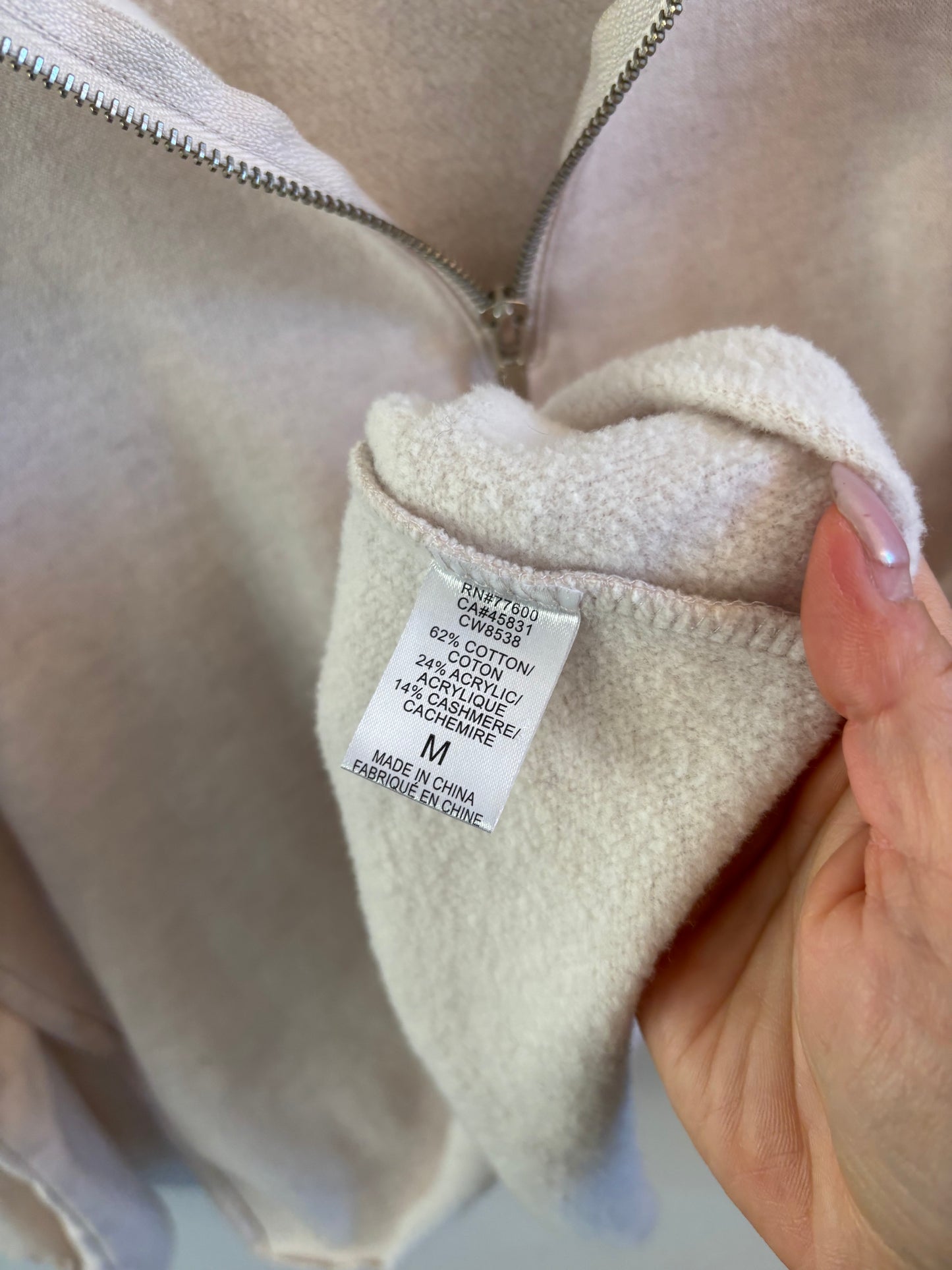 Chaser 1/2 Zip Cotton Cashmere Blend Sweater | Medium (O170W10)