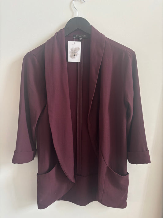 Dynamite Burgundy Open Overpiece/Blazer | XS/S (O156W10)