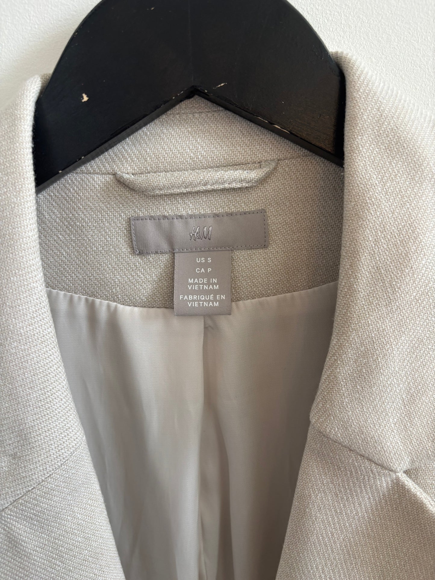 H&M Beige Open Blazer | Small (O181L4)
