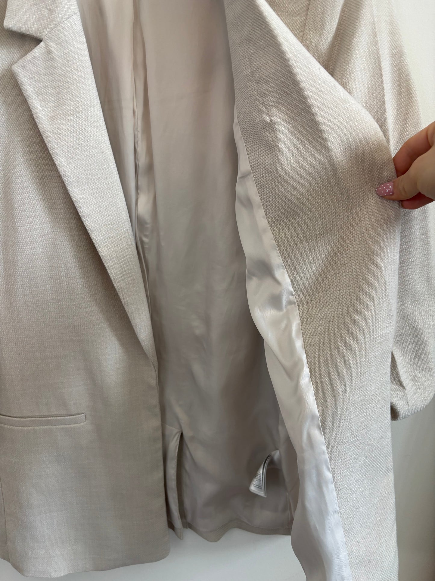 H&M Beige Open Blazer | Small (O181L4)