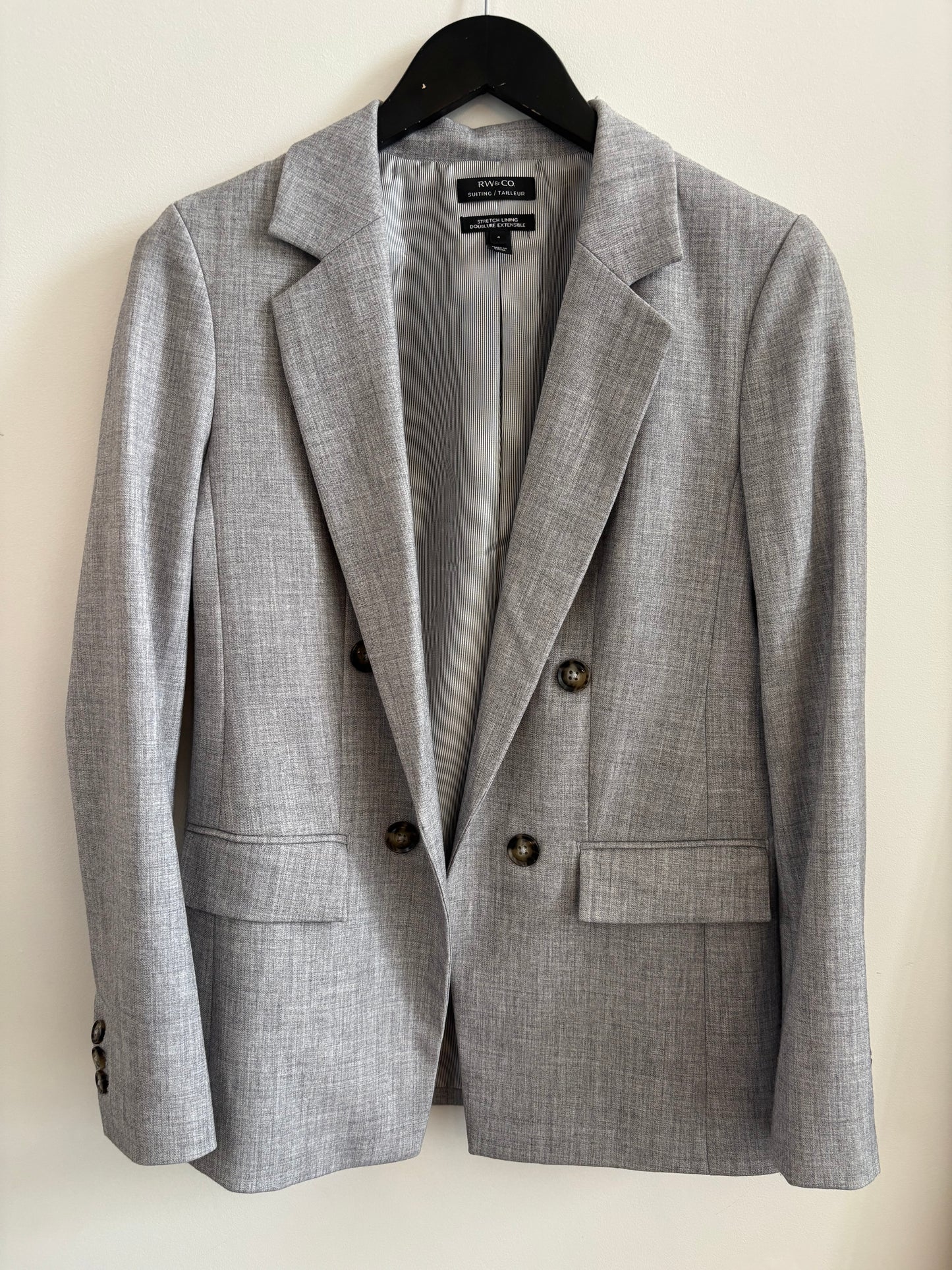 RW&Co Grey Suiting Blazer | 4 (O180L4)