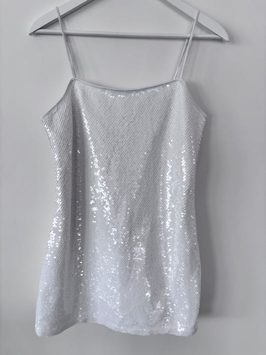 A&F White Sequins Mini Dress | Sz Medium