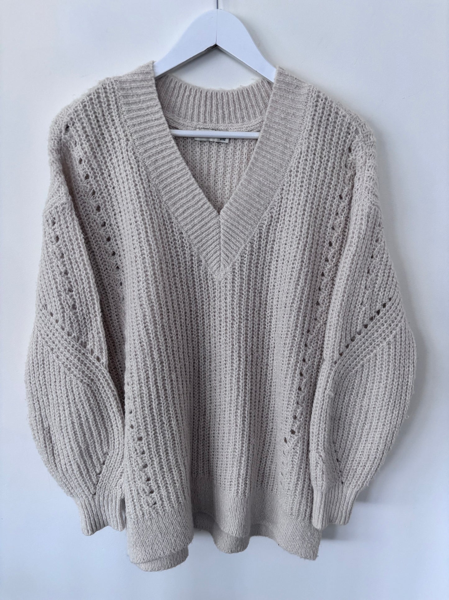 Gentle Fawn Sandra V Neck Sweater Cream | Small (oversized)