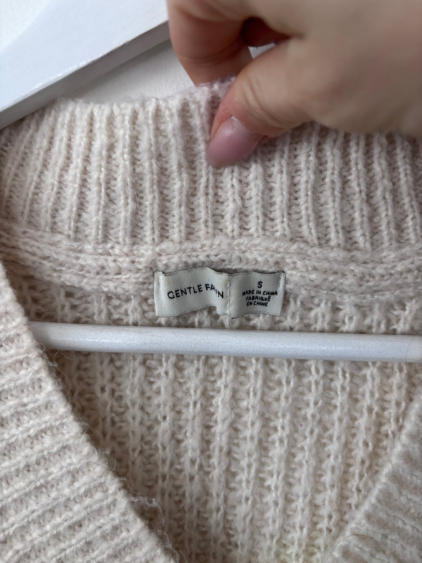 Gentle Fawn Sandra V Neck Sweater Cream | Small (oversized)