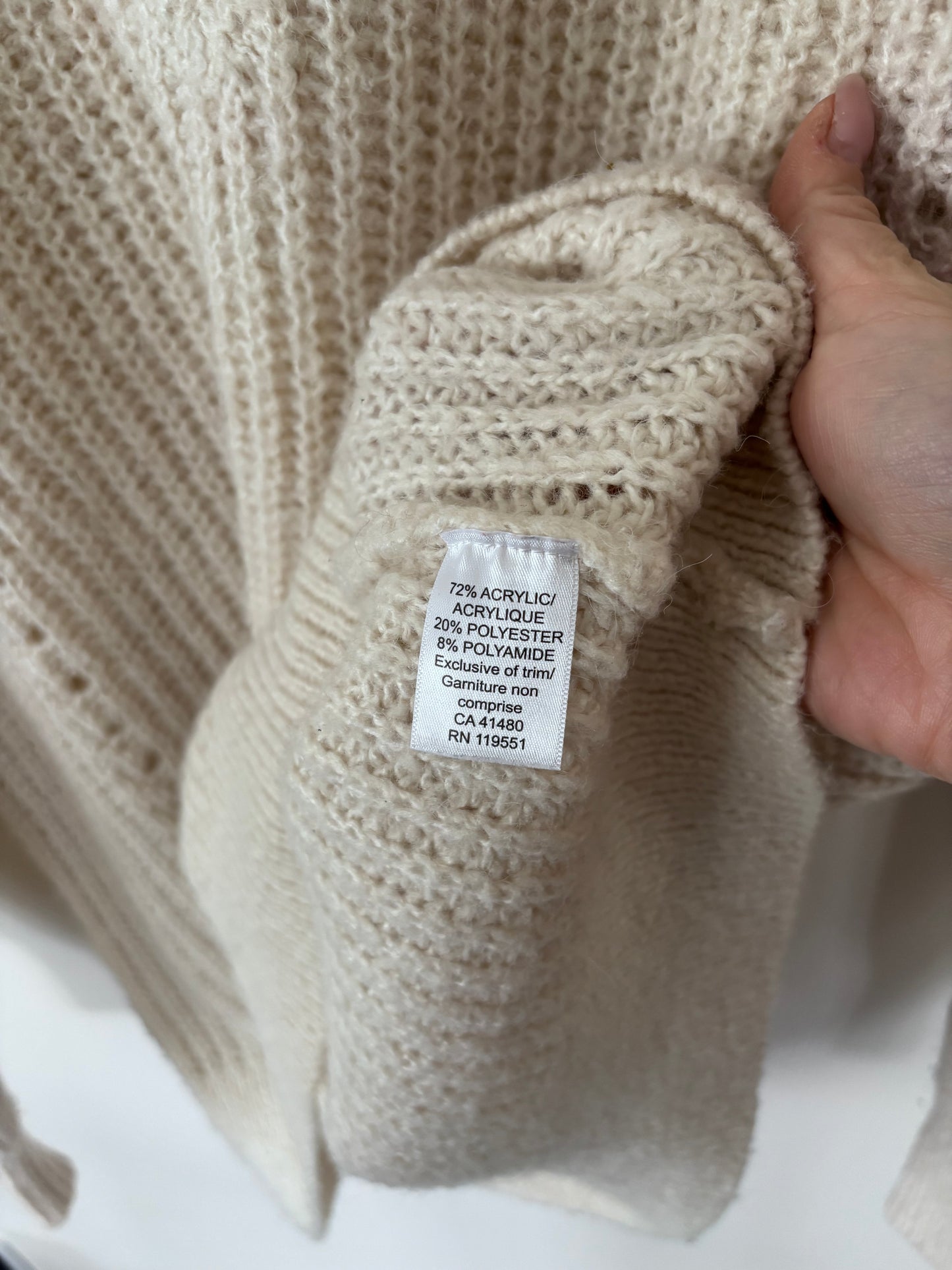Gentle Fawn Sandra V Neck Sweater Cream | Small (oversized)