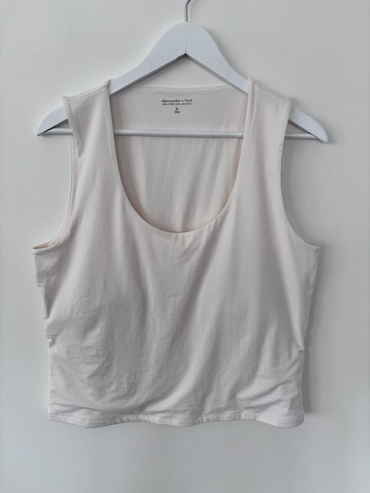 A&F Bra-Free Tank Top NWT Cream | Sz XL