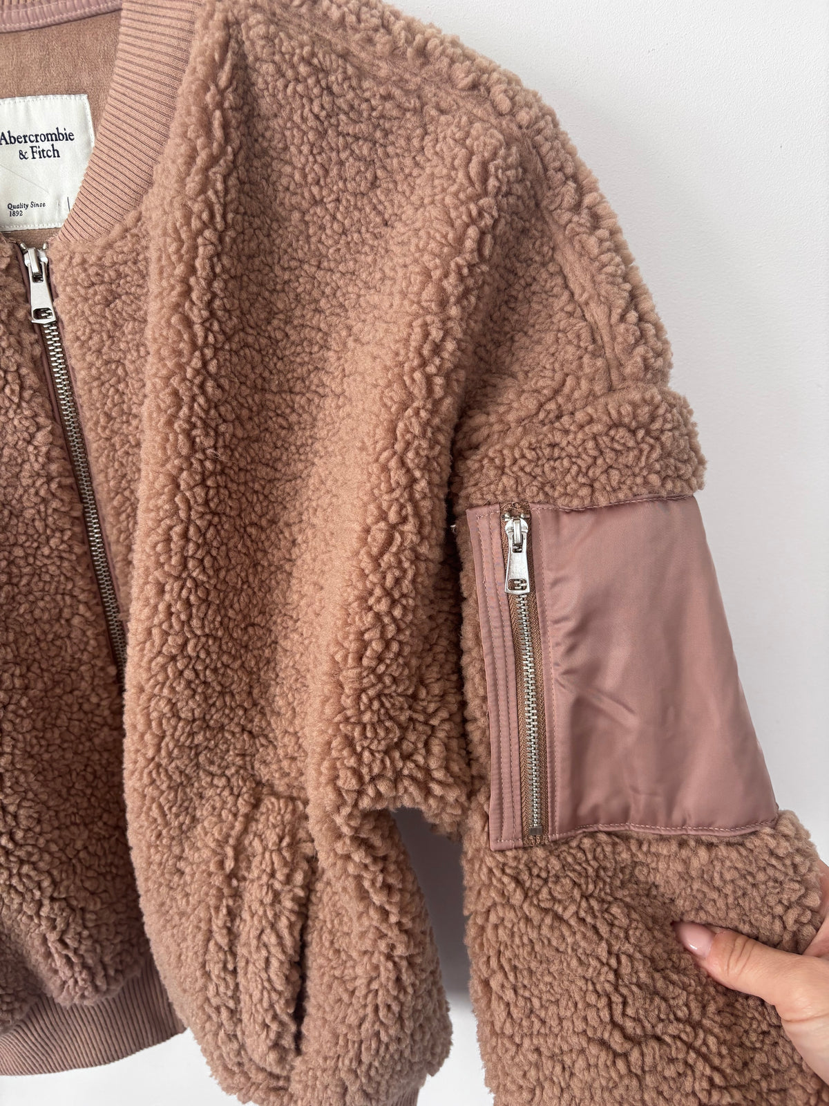 Abercrombie Fleece Teddy Bomber Jacket | Sz Large