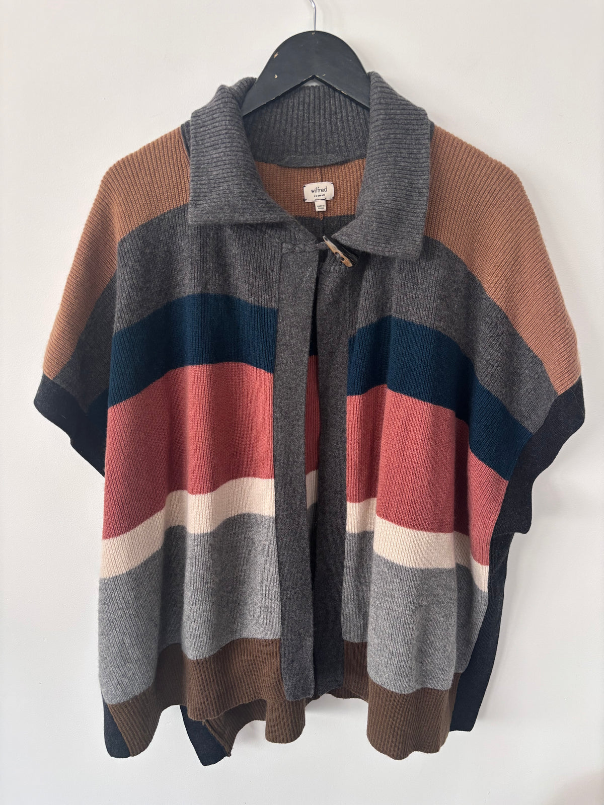 Wilfred Collared Knit Poncho/Cardigan | Sz XXS (fits sz Medium) (flaw)