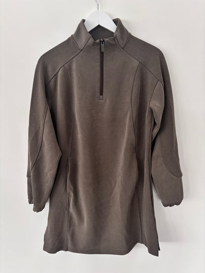 Lululemon Softstreme Half-Zip Mini Dress Olive Brown | Sz Medium