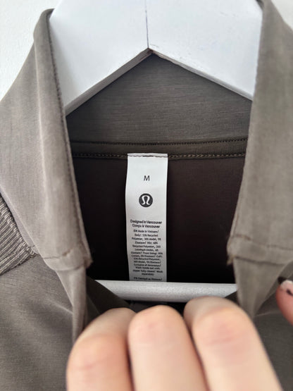 Lululemon Softstreme Half-Zip Mini Dress Olive Brown | Sz Medium