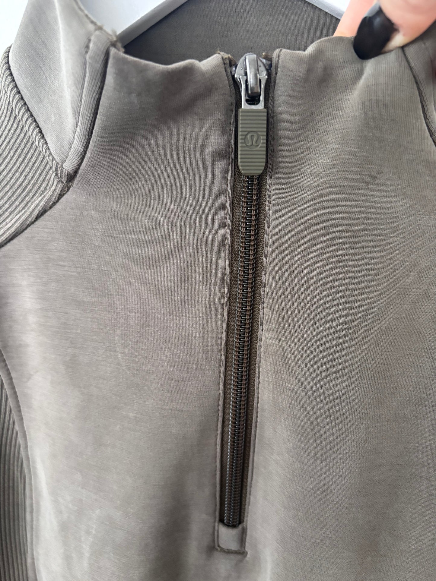Lululemon Softstreme Half-Zip Mini Dress Olive Brown | Sz Medium