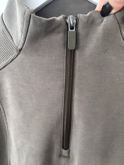 Lululemon Softstreme Half-Zip Mini Dress Olive Brown | Sz Medium