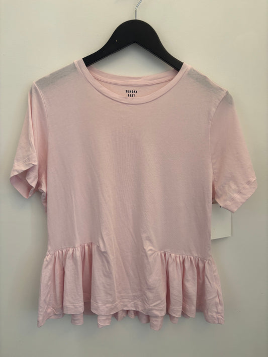 NWT Sunday Best/Aritzia Pink Peplum Tee | Large
