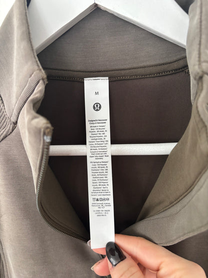 Lululemon Softstreme Half-Zip Mini Dress Olive Brown | Sz Medium