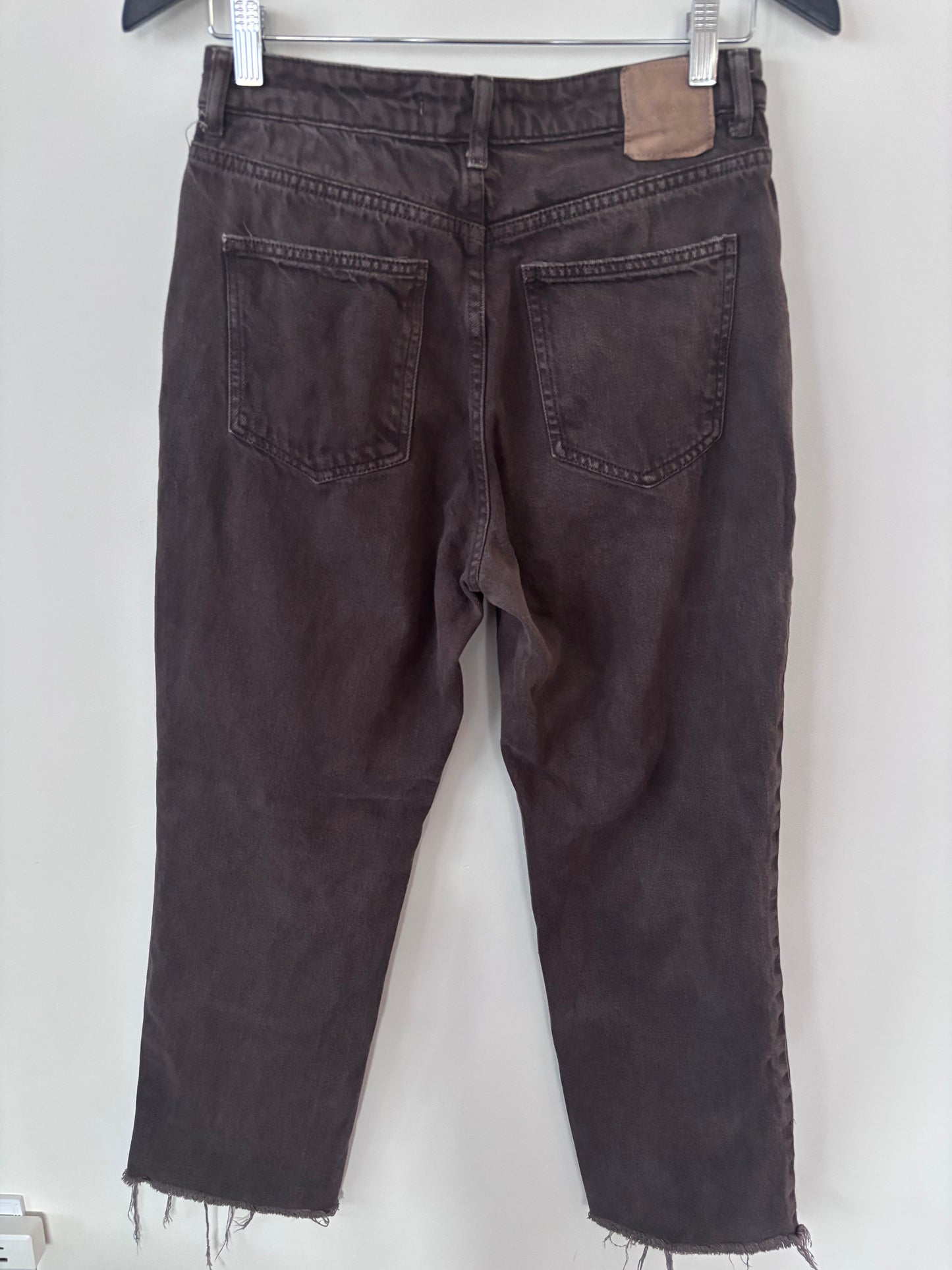 Zara Brown/Grey Straight Leg Denim | Sz 6 or 27/28 (F65P3)