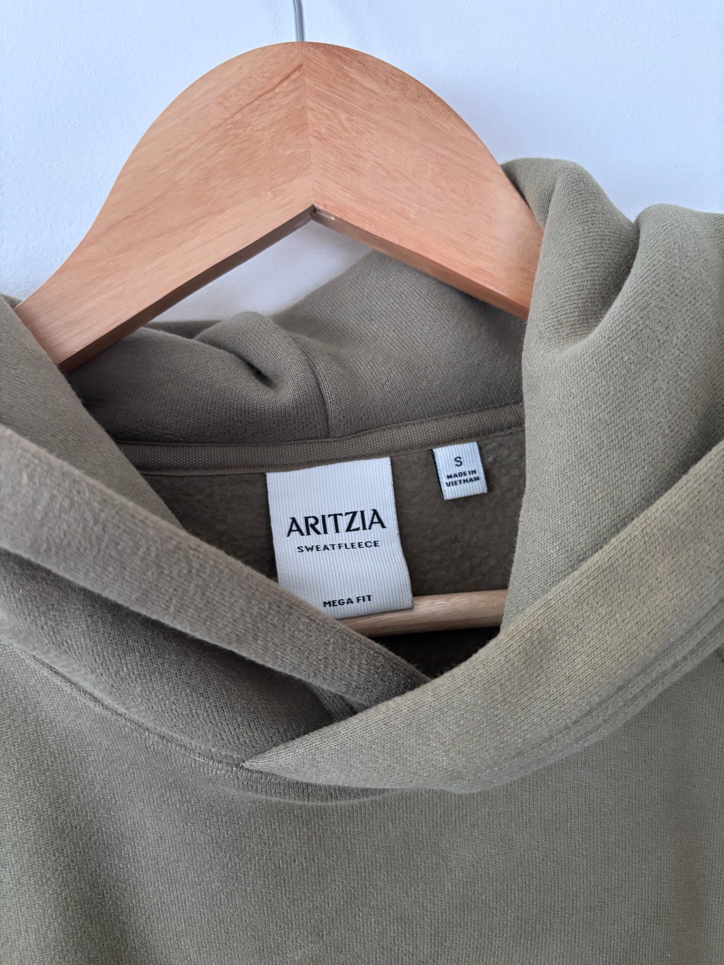 Aritzia Mega Fit Sweatfleece Hoodie Olive Green | Sz Small